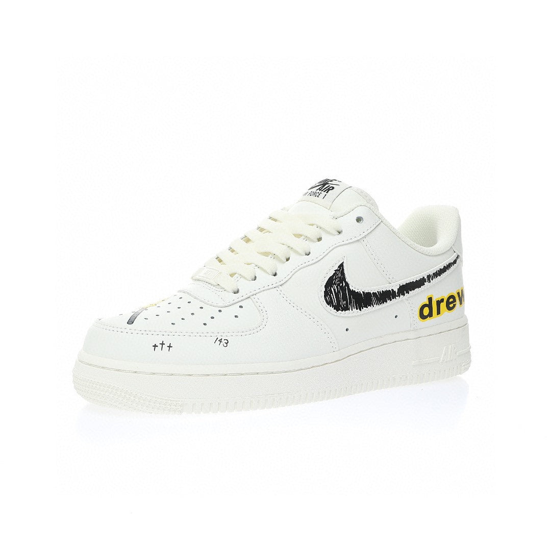 Nike Air Force 1 Drew - White/Black/Yellow - Stepsfy